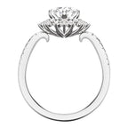14K White Gold 6.25 mm Round 1/2 CTW Natural Diamond Semi-Set Engagement Ring
