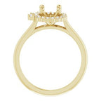 14K Yellow Gold Oval 1/5 CTW Natural Diamond Semi-Set Halo-Style Engagement Ring