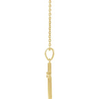 14K Yellow Gold .06 CT Natural Diamond Cross 16-18" Necklace