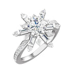 14K White Gold 5.8 mm Round 1/2 CTW Natural Diamond Semi-Set Engagement Ring