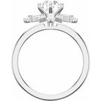 14K White Gold Round 1/2 CTW Natural Diamond Semi-Set Engagement Ring