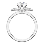 14K White Gold 6.5 mm Round 1/2 CTW Natural Diamond Semi-Set Engagement Ring