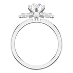 14K White Gold 5.2 mm Round 1/2 CTW Natural Diamond Semi-Set Engagement Ring