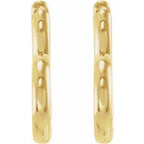 14K Yellow Gold Hinged Heart Huggie Earrings
