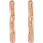 14K Rose Gold Hinged Heart Huggie Earrings