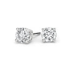 14k White Gold 1/5 Carat Solitaire Genuine White Diamond Stud Earrings (G-H,)