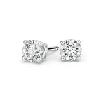 14k White Gold 1/2 Carat Created White Diamond Round Stud Earrings (SI1) 4 Prong Setting by DiamondX