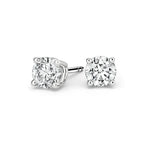 14k White Gold 1/2 Carat Created White Diamond Round Stud Earrings (SI1) 4 Prong Setting by DiamondX