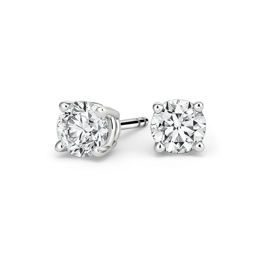 DiamondX 14k White Gold 1/2 Carat Solitaire Created White Diamond Stud Earrings (G-H, SI)