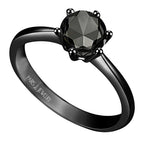 DiamondX 18K Black 2ct Created White Sapphire Round Engagement Wedding Ring Plated Size 11