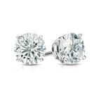 DiamondX 18K White Gold 1/2 Carat Round Moissanite Stud Earrings