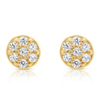 14k Gold Round CZ Stud Earrings