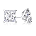 DiamondX  14K White Gold 1 Carat Princess Cut Created Diamond Stud Earrings Jewelry Plated