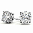 14k White Gold 1/2 Ct Solitaire Created White Diamond Stud Earrings (K-L, I2-I3) Plated by DiamondX