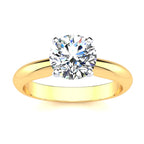 DiamondX 14k Yellow Gold 2 Ct Round Moissanite Women Stud Rings Sizes 5-10 plated