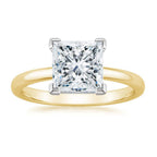 DiamondX 18K Yellow Gold 3Ct Created White Sapphire Princess Engagement Wedding Ring Plated Sizes 5-10