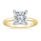 18K Yellow Gold 3Ct White Sapphire Princess Engagement Wedding Ring Sizes 5-10 Women Plated by DiamondX