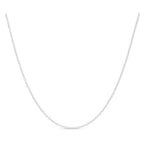 DiamondX 18k White Gold Cable Chain Necklace Italian 1.3mm, 18 inches length Plated