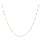 DiamondX 18k Yellow Gold Cable Chain Necklace Italian 1.3mm, 18 inches length Plated