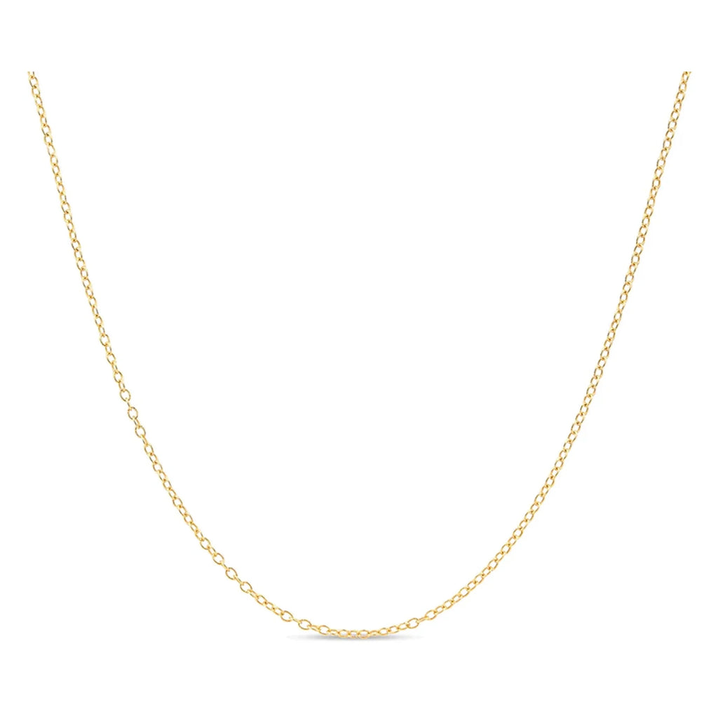DiamondX 18k Cable Chain Necklace Italian, 18 Inches Length Plated