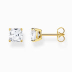 DiamondX 18k Yellow Gold White Sapphire 3 Ct Square Stud Earrings Jewelry Gift for Women Princess plated