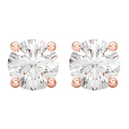 DiamondX 18K Rose Gold 1/2 Carat Round Moissanite Stud Earrings