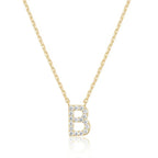 DiamondX 18K Yellow Gold A-Z Alphabet Created White Sapphire Necklace Initial Plated