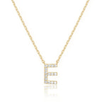 DiamondX 18K Yellow Gold A-Z Alphabet Created White Sapphire Necklace Initial Plated