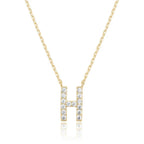 DiamondX 18K Yellow Gold A-Z Alphabet Created White Sapphire Necklace Initial Plated