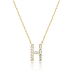 14k Yellow Gold Created Diamond Initial H Letter Pendant Necklace Plated