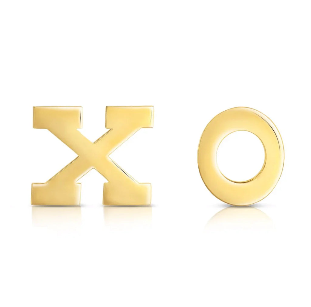 10K Yellow Gold XO Stud Earring