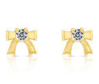 10k Yellow Gold Bow Stud Earrings
