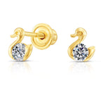 10k Yellow Gold Duck Stud Earrings