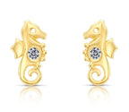 10k Yellow Gold Seahorse Stud Earrings