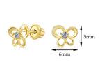 10k Yellow Gold Butterfly Stud Earrings
