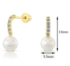 10k Yellow Gold Freshwater Pearl Stud Earrings