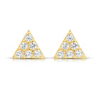 14K GOLD TRIANGLE CZ STUD EARRINGS