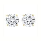 DiamondX 18K Yellow Gold 1/2 Carat Round Moissanite Stud Earrings