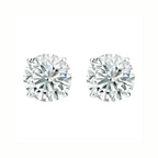 DiamondX 18K White Gold 1/2 Carat Round Moissanite Stud Earrings
