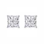 DiamondX 18K White Gold 1/2 Carat Princess Moissanite Stud Earrings