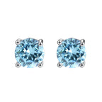DiamondX 18K White Gold 1 Carat Created Round Sapphire Birthstone Stud Earrings All Colors Plated