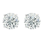 14k White And Rose Gold 1/4 Carat Solitaire Created Diamond 2 Pair Round Stud Earrings