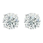 14k White And Yellow Gold 1/4 Carat Solitaire Created Diamond 2 Pair Round Stud Earrings