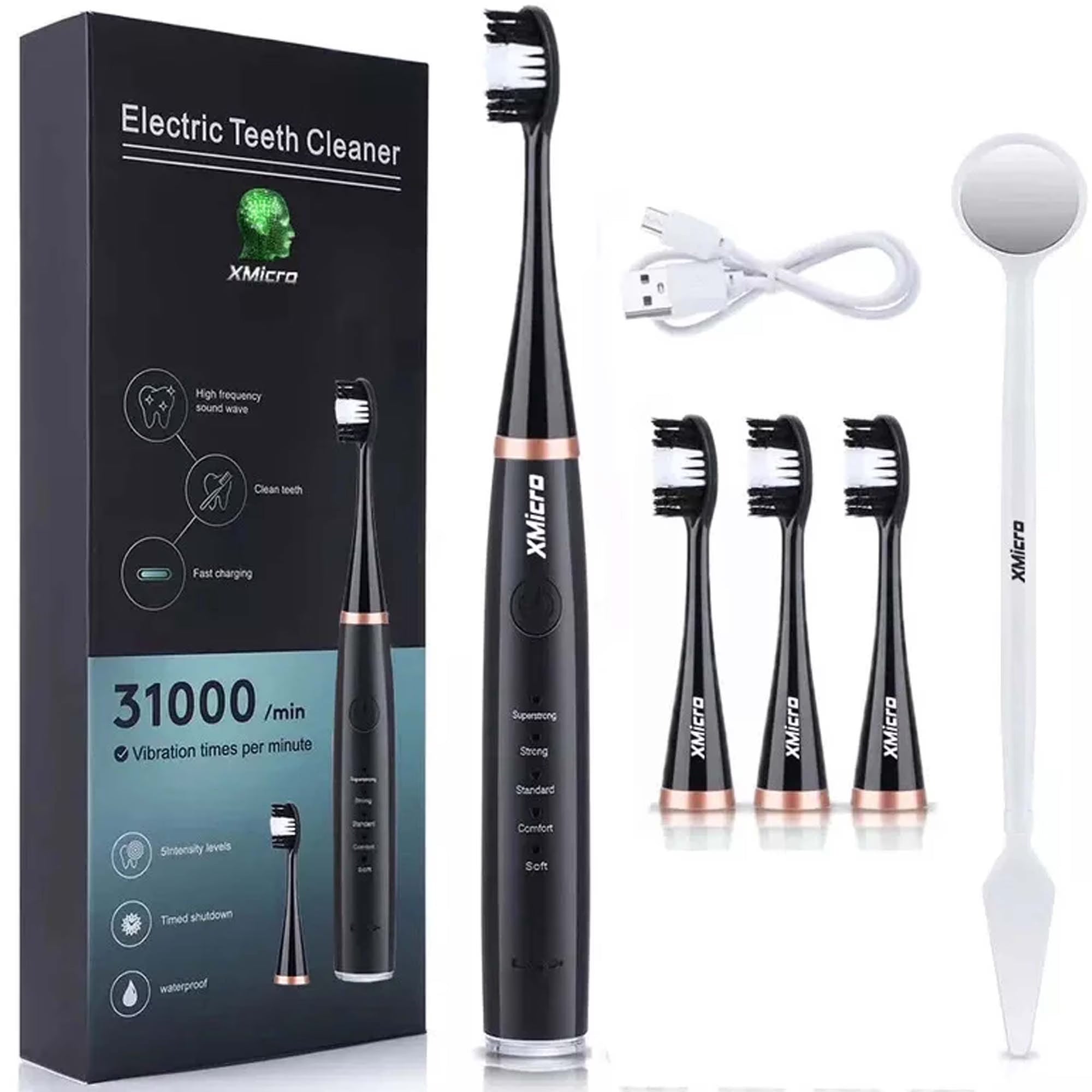 XMicro® Electric Toothbrush Ultra Whitening Results, Plaque Removal, Waterproof