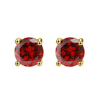 DiamondX 14k Yellow Gold Push Back Round Created Ruby Sapphire Stud Earrings 3mm