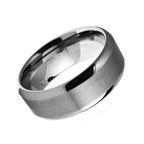 DiamondX Tungsten Silver Brushed Ring Wedding Band 8mm For Unisex (Size 7 - 12)