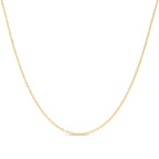 DiamondX 18k Yellow Gold Cable Chain Necklace Italian 1.3mm Plated