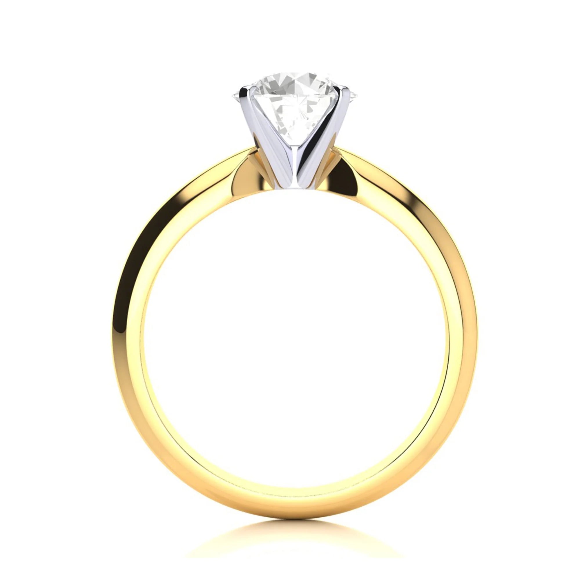 DiamondX 14k Yellow Gold 2 Ct Round Moissanite Women Stud Rings Sizes 5-10 plated