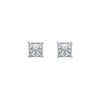 18K White Gold 1/2 Carat 6mm Princess Moissanite Screw Back Stud Earrings Women Plated by DiamondX