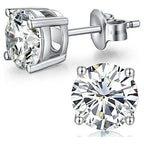 DiamondX 18k White Gold 4 Carat Round Created White Sapphire Earrings